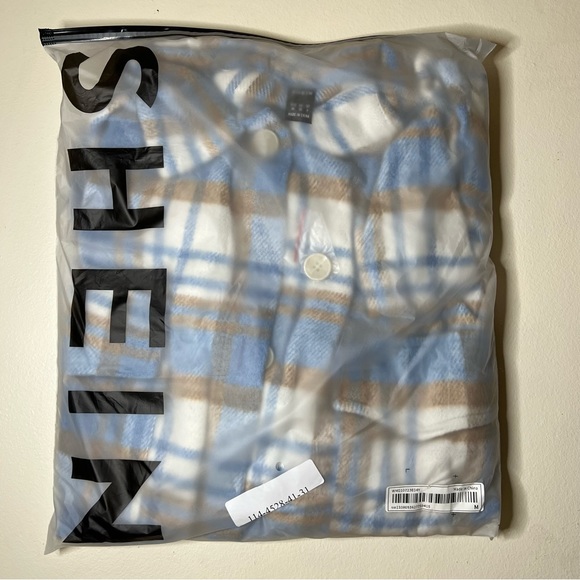 Plaid Flap Pocket Drop Shoulder Overcoat - Picture 7 of 7